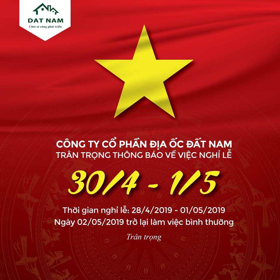 TRÂN TRỌNG THÔNG BÁO LỊCH NGHỈ LỄ 30/4 & 1/5