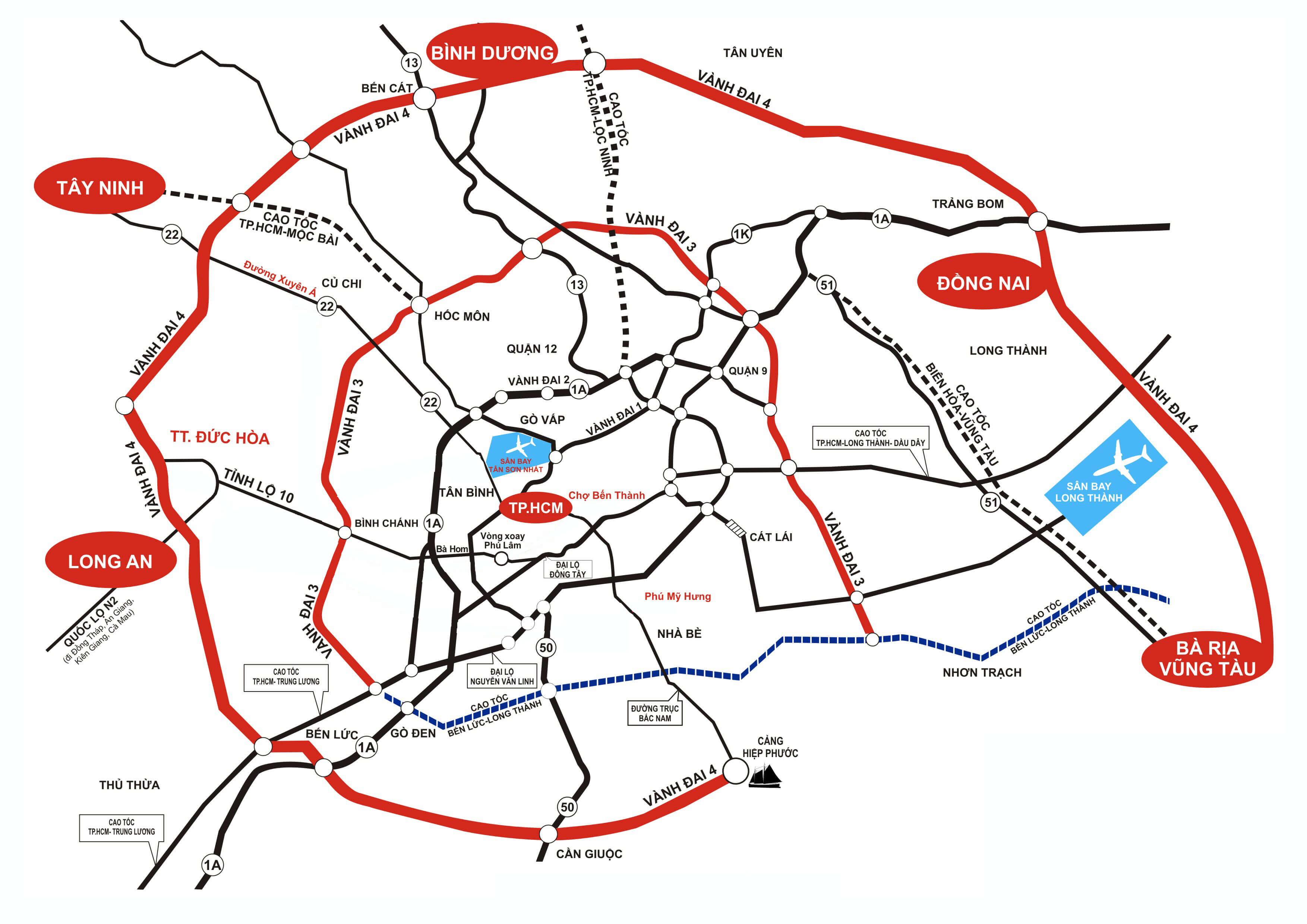 Đến năm 2025, phấn đấu hoàn thành tuyến Vành đai 3, 4 TP.HCM Đến năm 2025, phấn đấu hoàn thành tuyến Vành đai 3, 4 TP.HCM